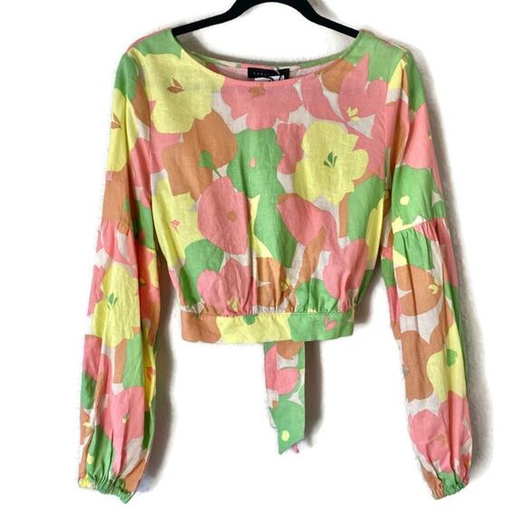 Sanctuary Look Back Floral Crop Top Size Large - Picture 2 of 8